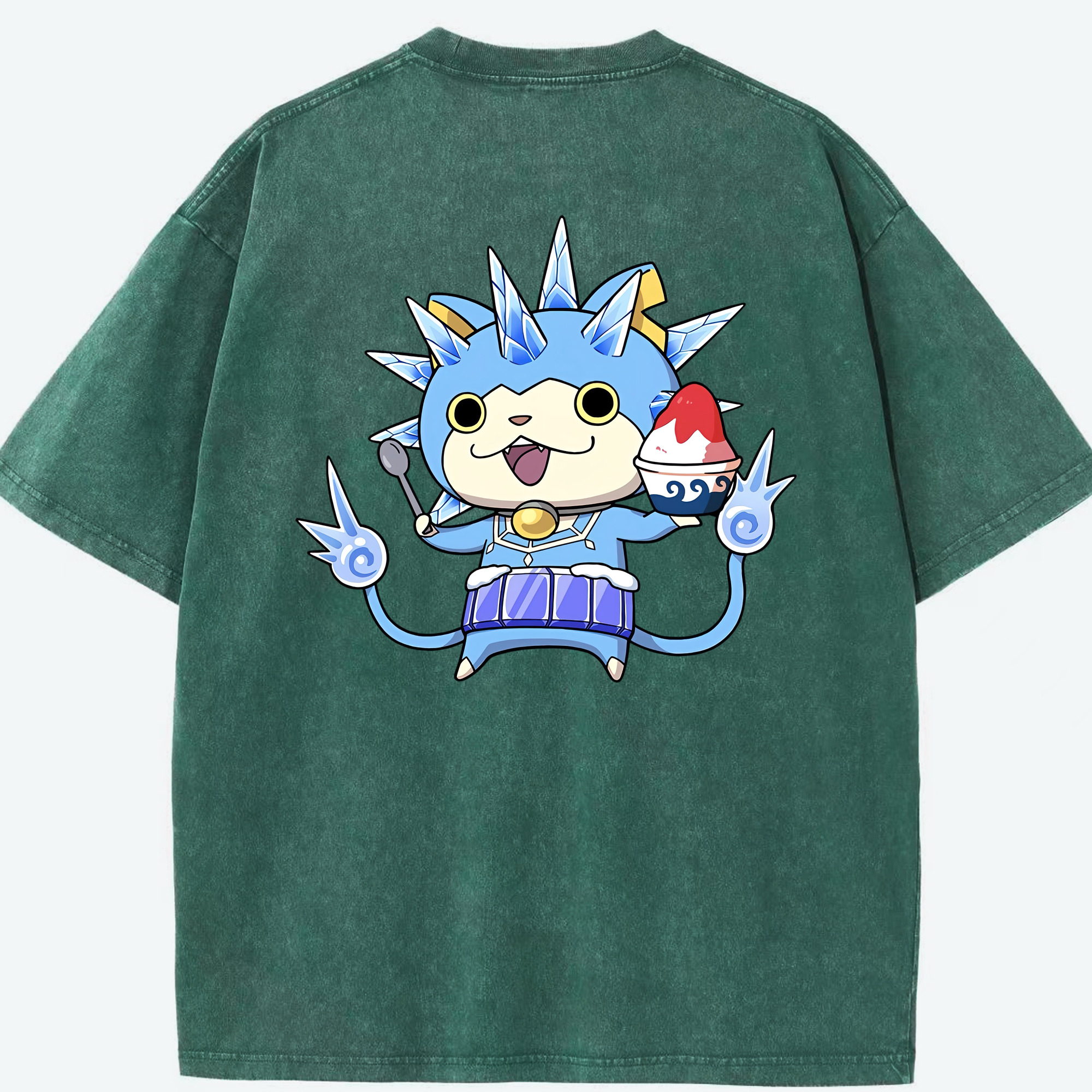 （画像用） 妖怪ウォッチ Yo-kai Watch 綿100% ヴィンテージ風 半袖Tシャツ（背面プリント）